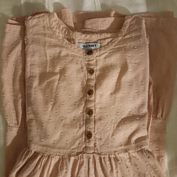 Old Navy - Dress Long Sleeve Light Orange with bottons - Kids Size XL 14/16 - Picture 2 of 2